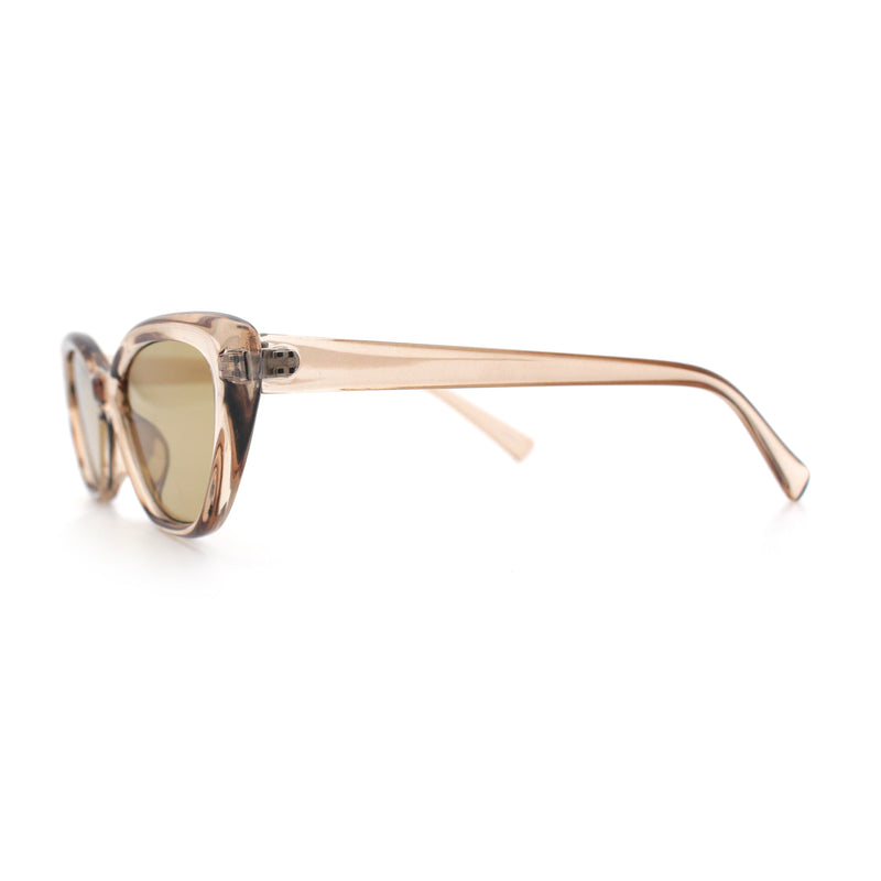 Womens Retro Classic Minimal Mod Thick Plastic Cat Eye Sunglasses