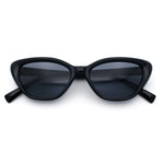Womens Retro Classic Minimal Mod Thick Plastic Cat Eye Sunglasses