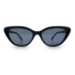 Womens Retro Classic Minimal Mod Thick Plastic Cat Eye Sunglasses