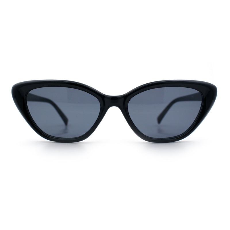 Womens Retro Classic Minimal Mod Thick Plastic Cat Eye Sunglasses