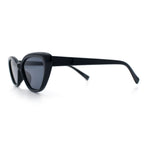 Womens Retro Classic Minimal Mod Thick Plastic Cat Eye Sunglasses