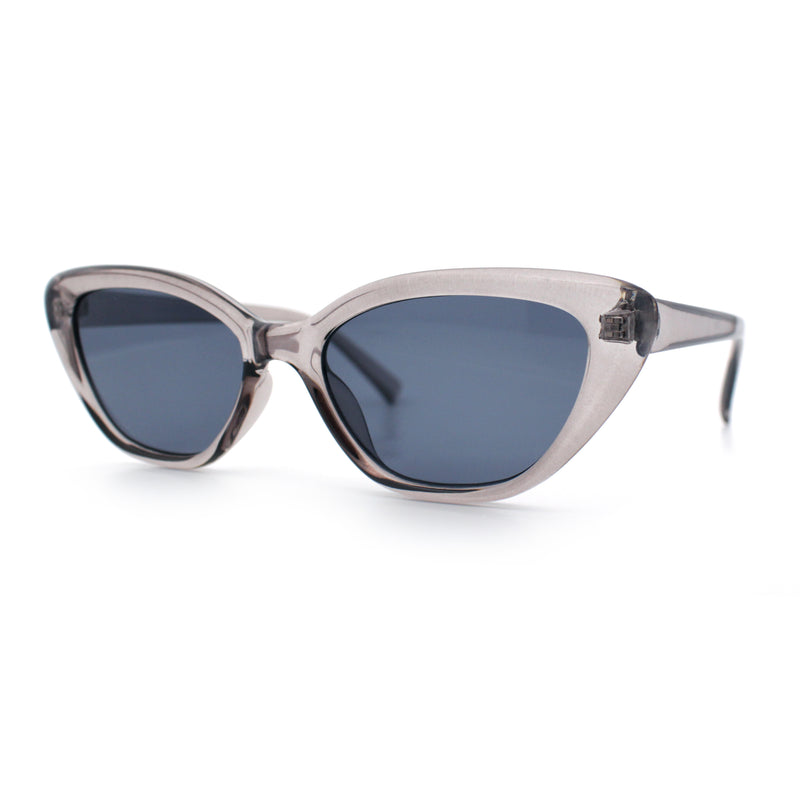 Womens Retro Classic Minimal Mod Thick Plastic Cat Eye Sunglasses