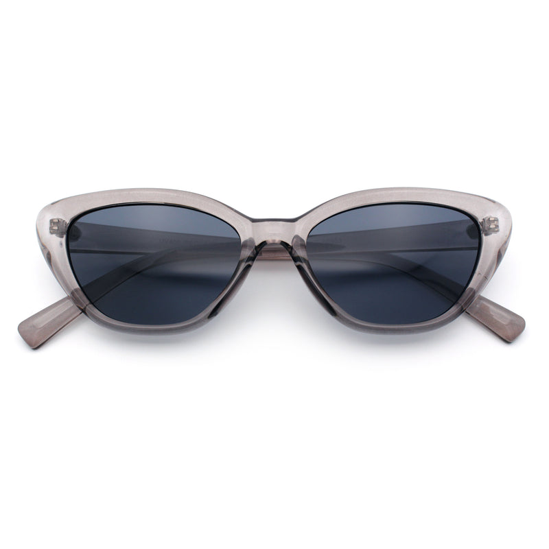Womens Retro Classic Minimal Mod Thick Plastic Cat Eye Sunglasses