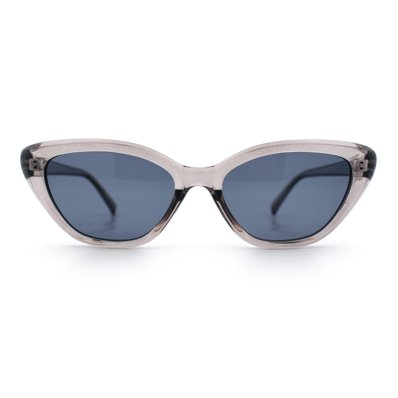 Womens Retro Classic Minimal Mod Thick Plastic Cat Eye Sunglasses