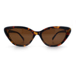Womens Retro Classic Minimal Mod Thick Plastic Cat Eye Sunglasses