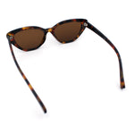 Womens Retro Classic Minimal Mod Thick Plastic Cat Eye Sunglasses