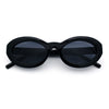 Womens Minimal Retro Mod Oval Thick Plastic Sunglasses
