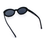 Womens Minimal Retro Mod Oval Thick Plastic Sunglasses