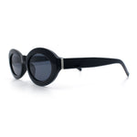 Womens Minimal Retro Mod Oval Thick Plastic Sunglasses