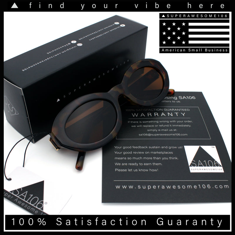 Womens Minimal Retro Mod Oval Thick Plastic Sunglasses