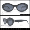 Womens Minimal Retro Mod Oval Thick Plastic Sunglasses