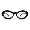 Womens Minimal Retro Mod Oval Thick Plastic Sunglasses