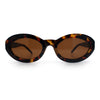 Womens Minimal Retro Mod Oval Thick Plastic Sunglasses