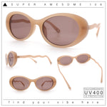 Womens Unique Wavy Crooked Arm Mod Oval Plastic Sunglasses