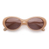 Womens Unique Wavy Crooked Arm Mod Oval Plastic Sunglasses