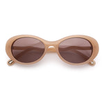 Womens Unique Wavy Crooked Arm Mod Oval Plastic Sunglasses