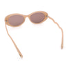 Womens Unique Wavy Crooked Arm Mod Oval Plastic Sunglasses