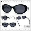 Womens Unique Wavy Crooked Arm Mod Oval Plastic Sunglasses