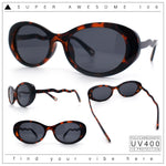 Womens Unique Wavy Crooked Arm Mod Oval Plastic Sunglasses