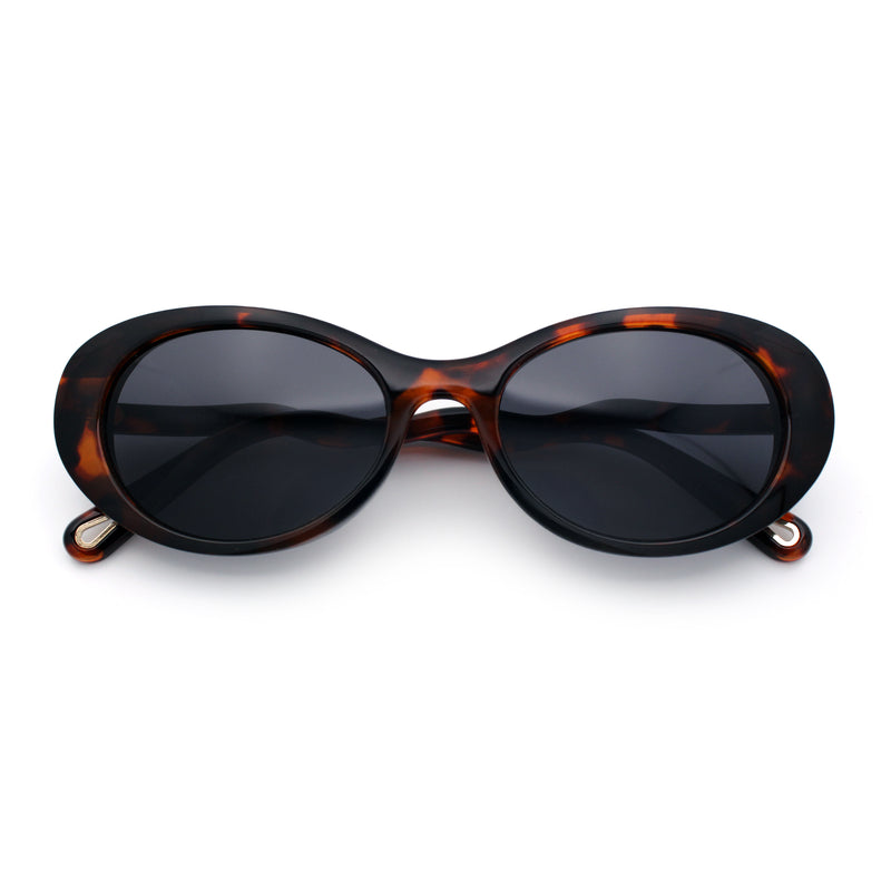Womens Unique Wavy Crooked Arm Mod Oval Plastic Sunglasses