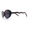 Womens Unique Wavy Crooked Arm Mod Oval Plastic Sunglasses