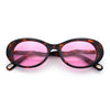 Womens Unique Wavy Crooked Arm Mod Oval Plastic Sunglasses