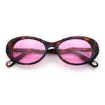 Womens Unique Wavy Crooked Arm Mod Oval Plastic Sunglasses