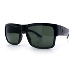 Mens Rectangle 90s Thick Horn Rim Skater Sport Plastic Sunglasses