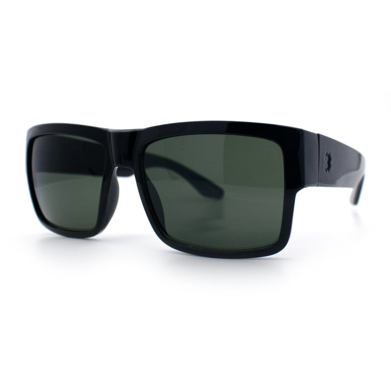 Mens Rectangle 90s Thick Horn Rim Skater Sport Plastic Sunglasses
