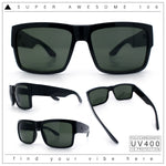 Mens Rectangle 90s Thick Horn Rim Skater Sport Plastic Sunglasses
