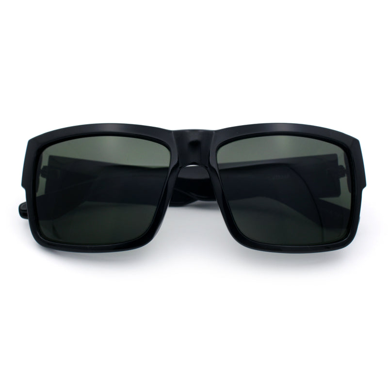 Mens Rectangle 90s Thick Horn Rim Skater Sport Plastic Sunglasses