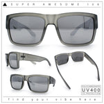 Mens Rectangle 90s Thick Horn Rim Skater Sport Plastic Sunglasses