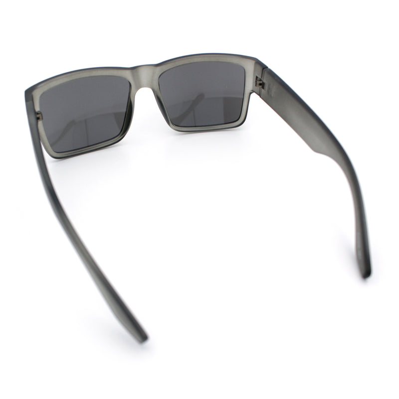 Mens Rectangle 90s Thick Horn Rim Skater Sport Plastic Sunglasses