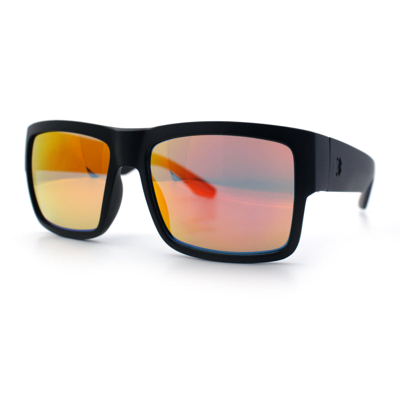 Mens Rectangle 90s Thick Horn Rim Skater Sport Plastic Sunglasses