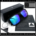 Mens Rectangle 90s Thick Horn Rim Skater Sport Plastic Sunglasses