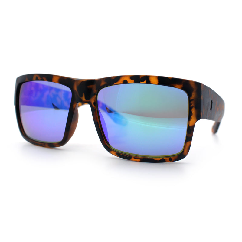 Mens Rectangle 90s Thick Horn Rim Skater Sport Plastic Sunglasses