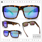 Mens Rectangle 90s Thick Horn Rim Skater Sport Plastic Sunglasses