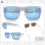 Mens Rectangle 90s Thick Horn Rim Skater Sport Plastic Sunglasses