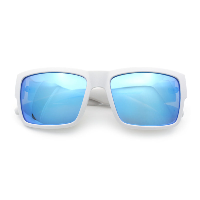 Mens Rectangle 90s Thick Horn Rim Skater Sport Plastic Sunglasses