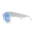 Mens Rectangle 90s Thick Horn Rim Skater Sport Plastic Sunglasses