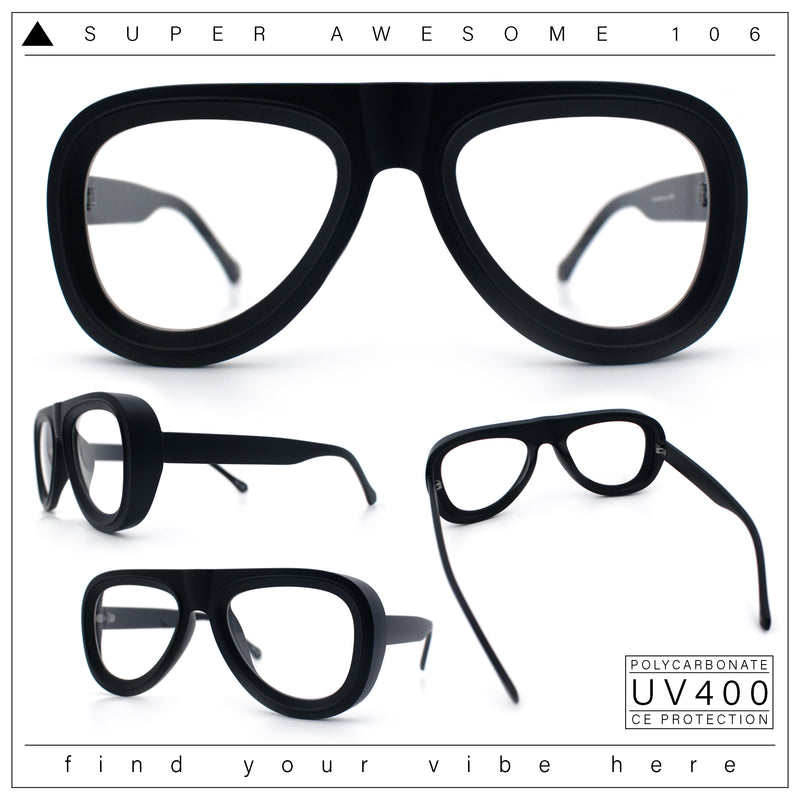 Retro Hipster Thick Plastic Racer Clear Lens Fashion Eyeglasses