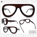 Retro Hipster Thick Plastic Racer Clear Lens Fashion Eyeglasses