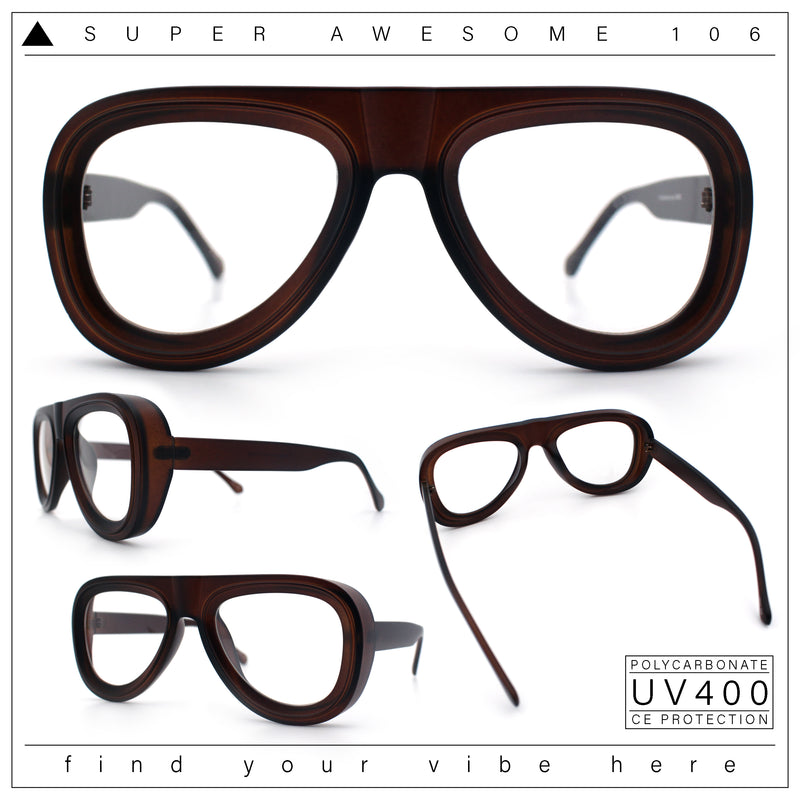 Retro Hipster Thick Plastic Racer Clear Lens Fashion Eyeglasses
