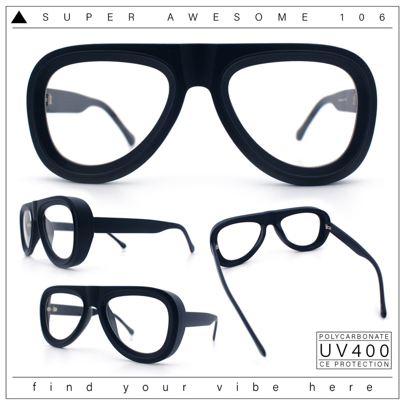 Retro Hipster Thick Plastic Racer Clear Lens Fashion Eyeglasses