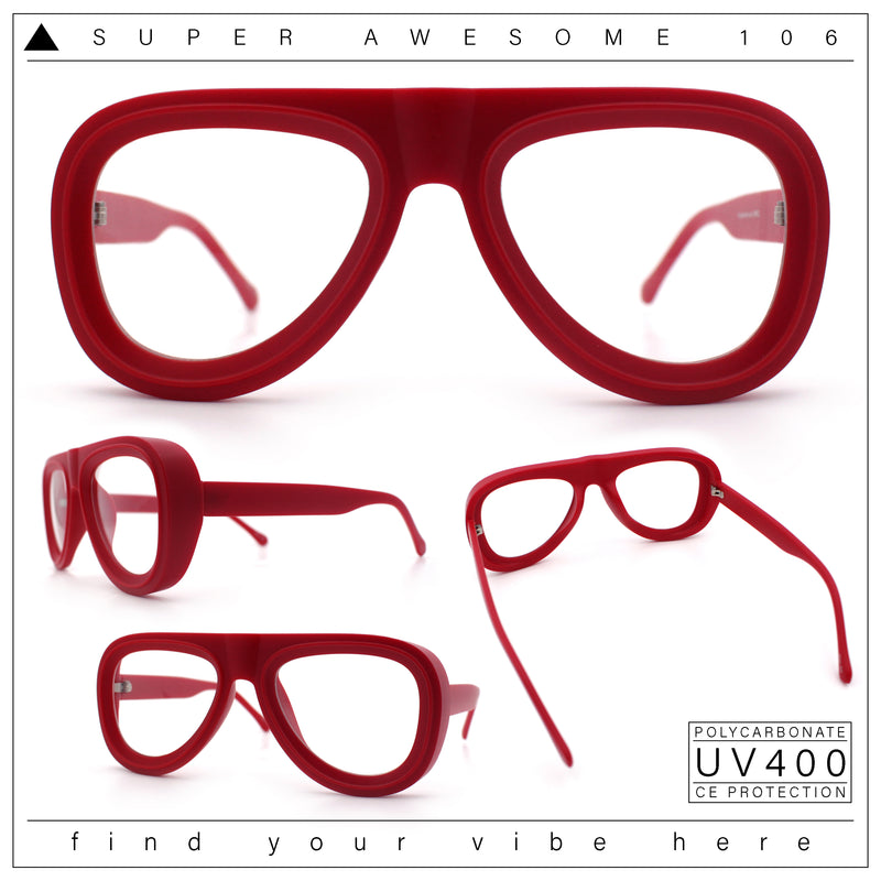Retro Hipster Thick Plastic Racer Clear Lens Fashion Eyeglasses