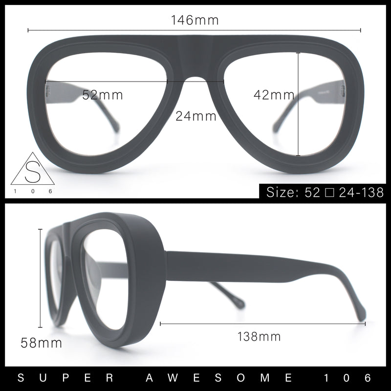 Retro Hipster Thick Plastic Racer Clear Lens Fashion Eyeglasses