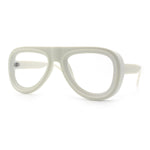 Retro Hipster Thick Plastic Racer Clear Lens Fashion Eyeglasses