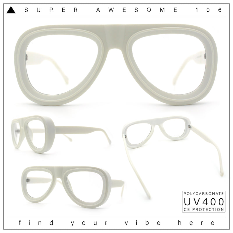 Retro Hipster Thick Plastic Racer Clear Lens Fashion Eyeglasses