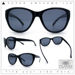 Polarized Classic Oversized Cat Eye Minimal Diva Retro Fashion Sunglasses