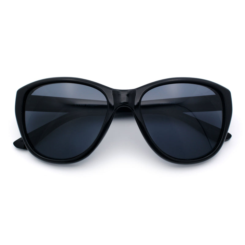Polarized Classic Oversized Cat Eye Minimal Diva Retro Fashion Sunglasses